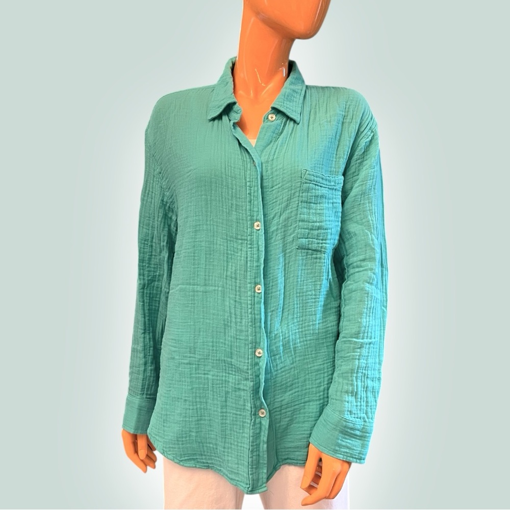 SONOMA Cotton Crinkle Gauze Button Down Shirt